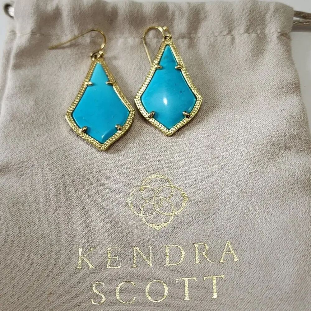 Kendra scott‎ Turquoise and Gold Alex Earrings